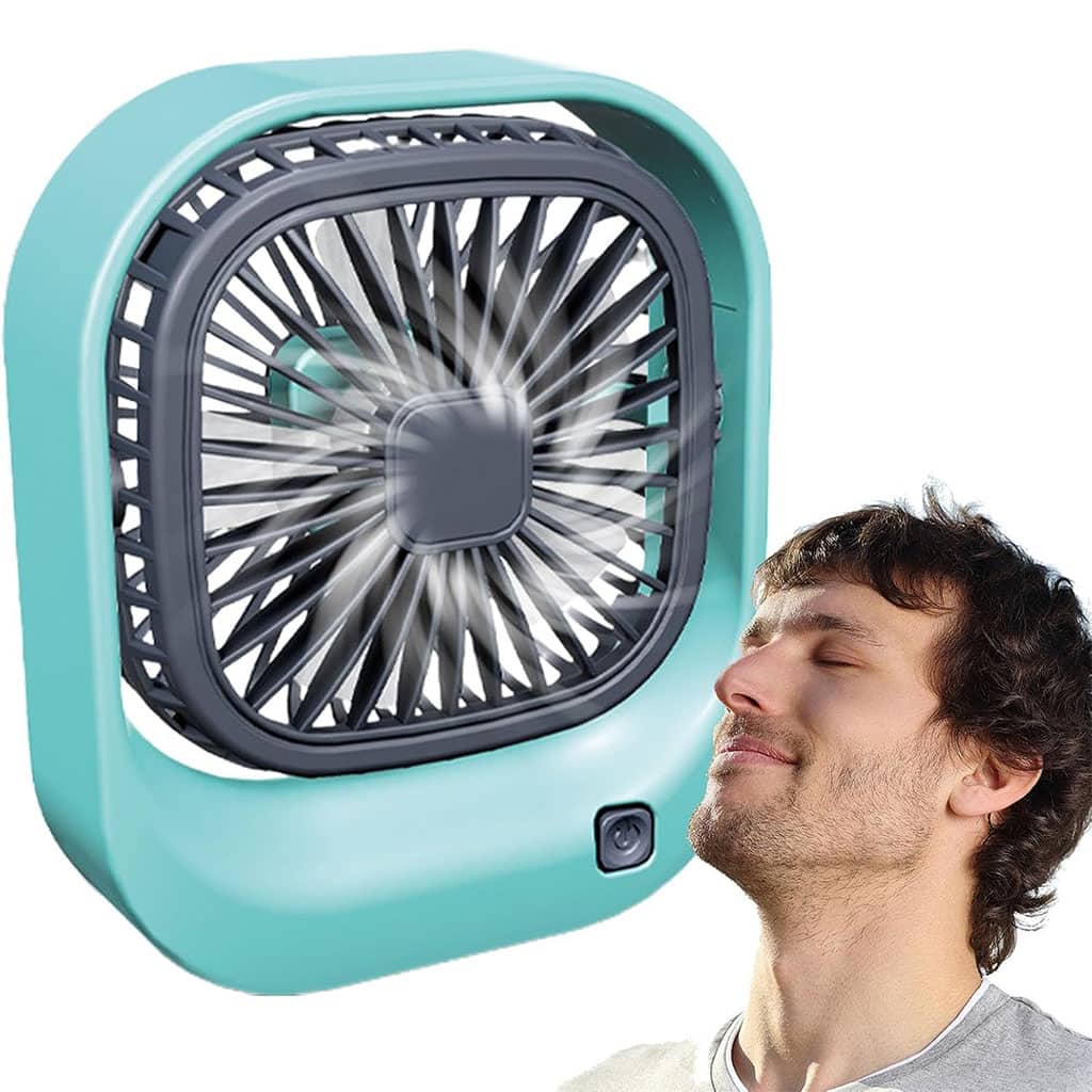 Mini ventilateur carré rechargeable par USB – مروحة مكتب قابلة للشحن - Électronique - صورة 2