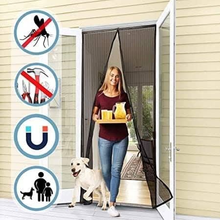Moustiquaire rideau pour porte avec fermeture magnétique 100x210cm - Maison - صورة 2