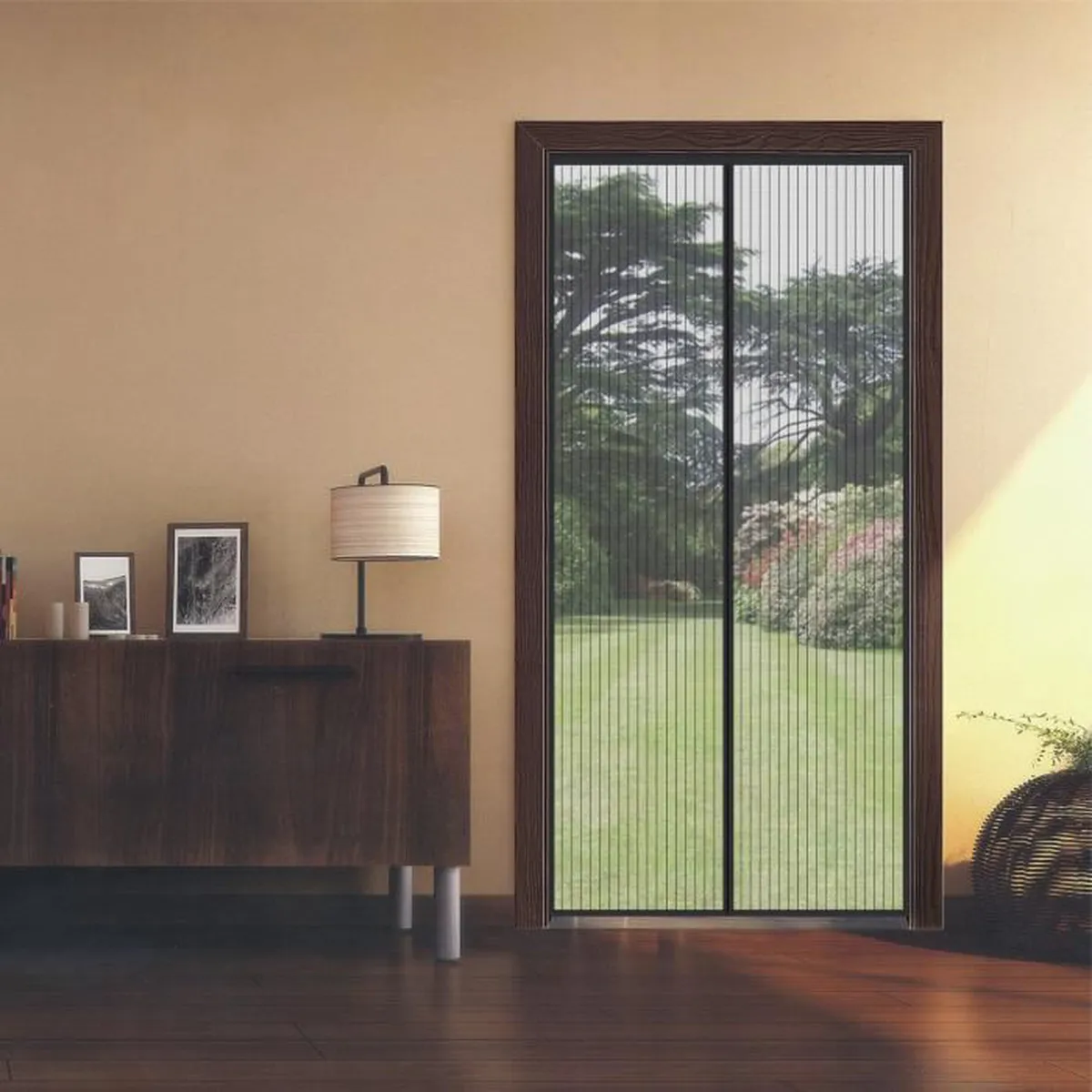 Moustiquaire rideau pour porte avec fermeture magnétique 100x210cm - Maison - صورة 6