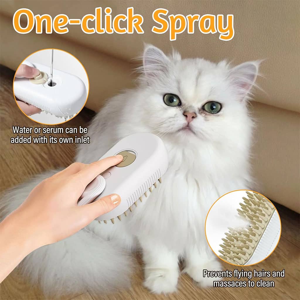Brosse à vapeur pour chat autonettoyante 3en1 – فرشة تنظيف القطط - Électronique - صورة 3
