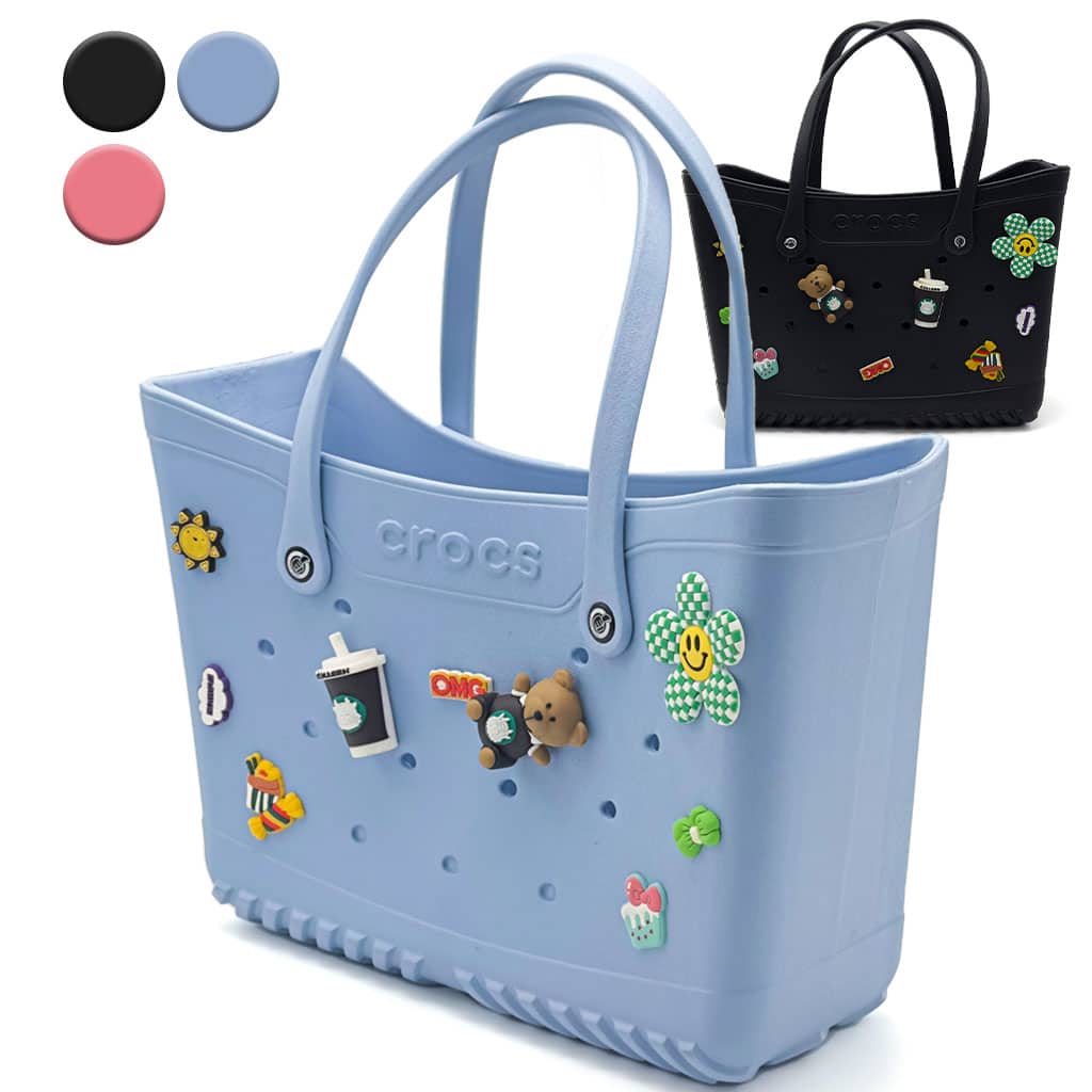 Crocs Sac fourre-tout de plage pour femmes imperméable – حقيبة نسائية للنزهات