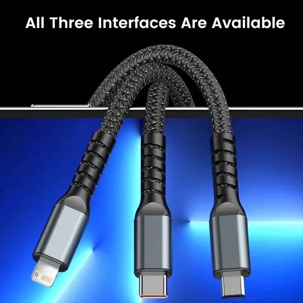 Câble USB 3en1 100W Charge rapide pour tout Type de Smartphone – كابل شحن سريع - Électronique - صورة 7