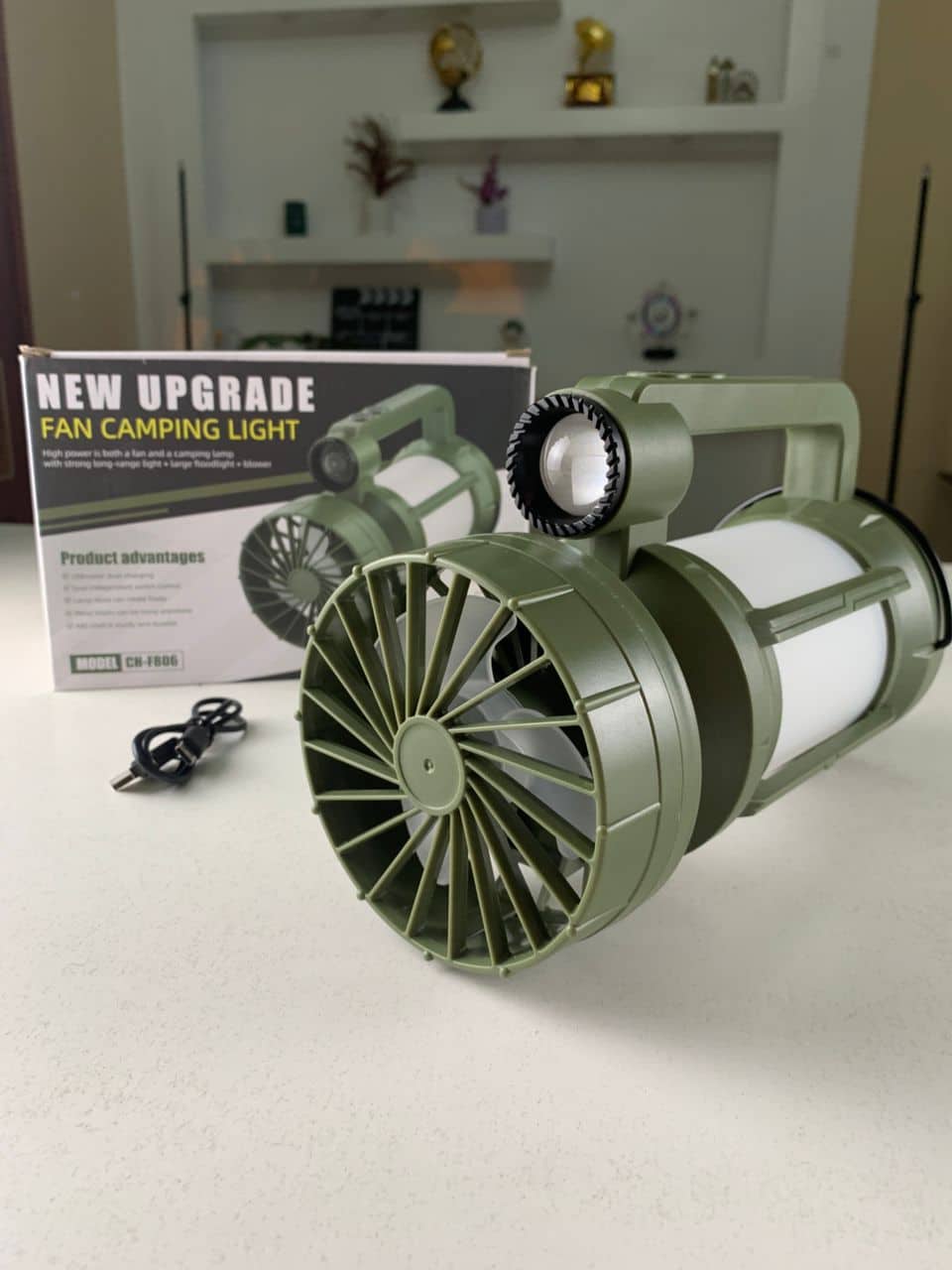 Lanterne de camping LED Rechargeable avec Ventilateur et 4 modes d’éclairage – مصباح ومروحة محمولة - Camping et Randonnée - صورة 7