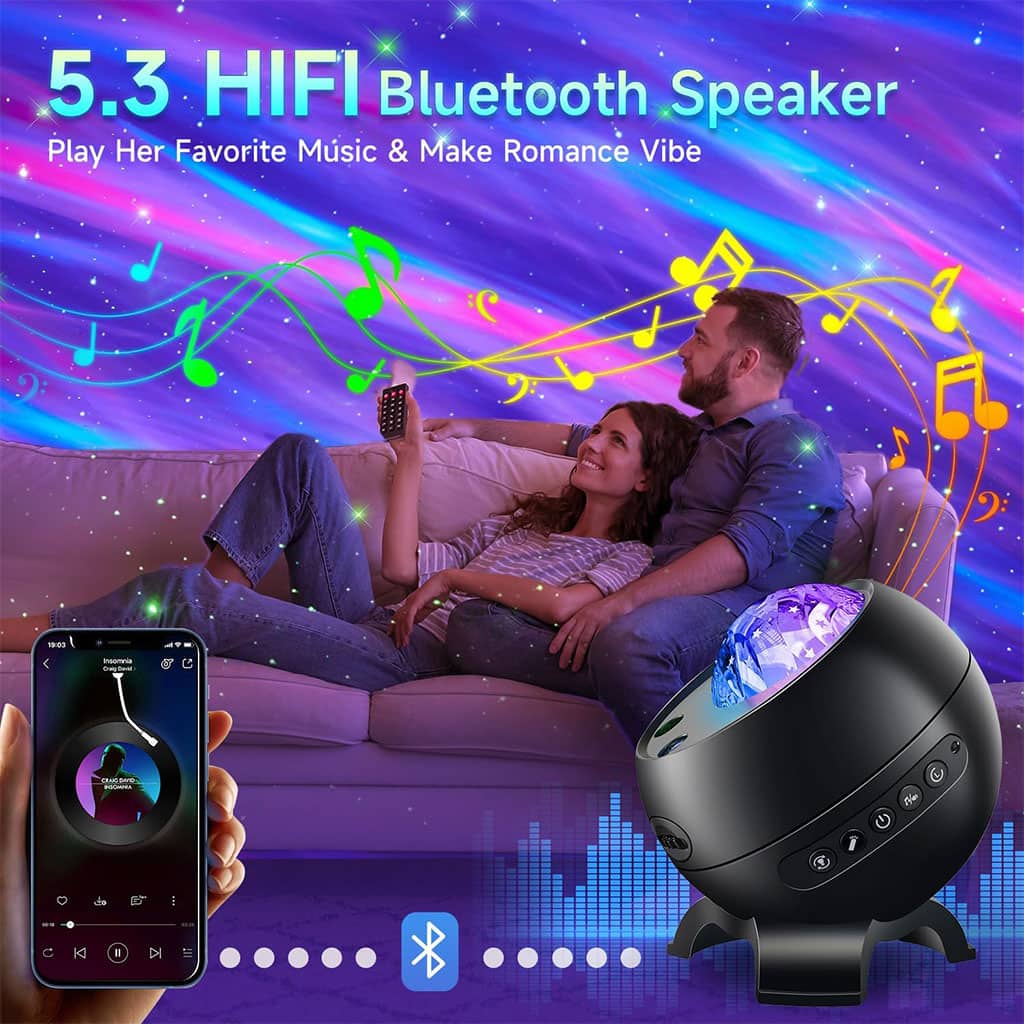 Projecteur d’aurores et Haut Parleur Bluetooth avec 15 modes d’éclairage – جهاز عرض نجوم ومكبر صوت - Électronique - صورة 3