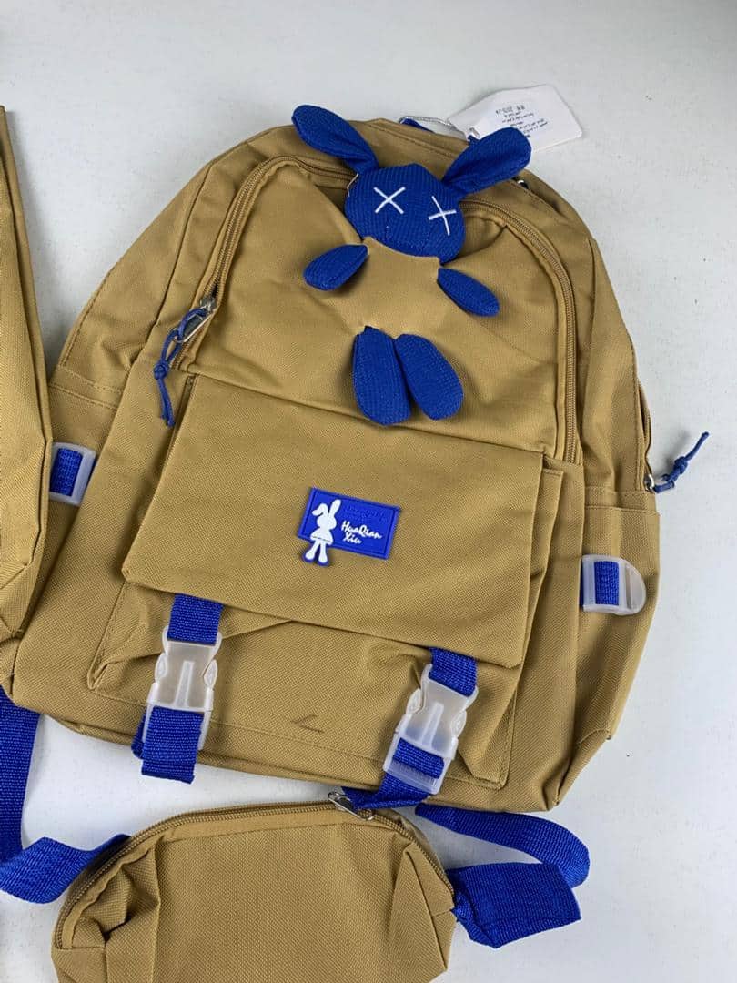 Ensemble de sacs d’école Kawai pour adolescents 4Pcs Lapin X Marron – محفظة 4 قطع كاواي بني  - Sac à dos et Mode - صورة 5