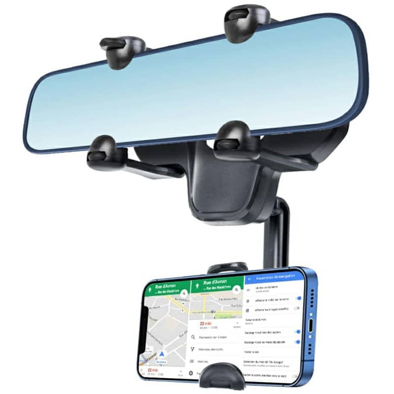 Support smartphone réglable pour rétroviseur de voiture 360 degrés - Accessoires Auto/Moto - صورة 5
