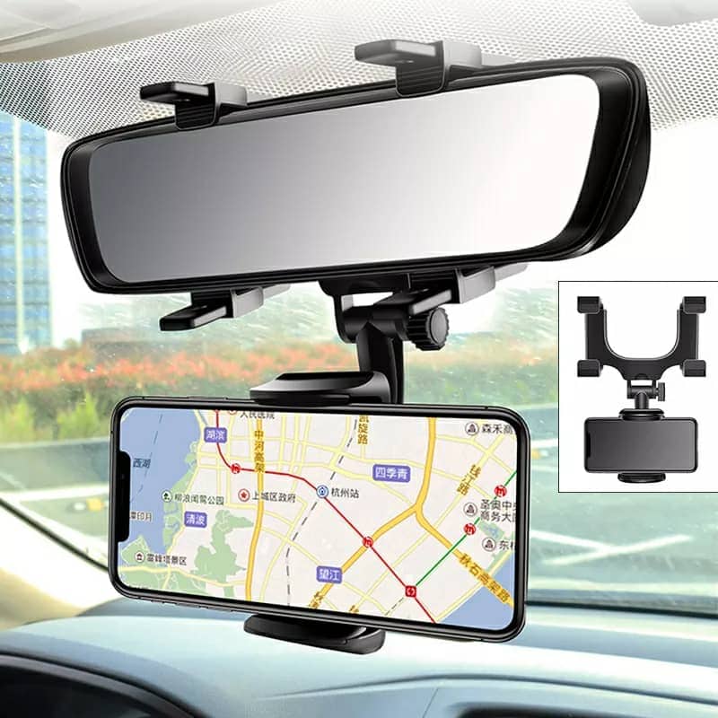 Support smartphone réglable pour rétroviseur de voiture 360 degrés - Accessoires Auto/Moto - صورة 7