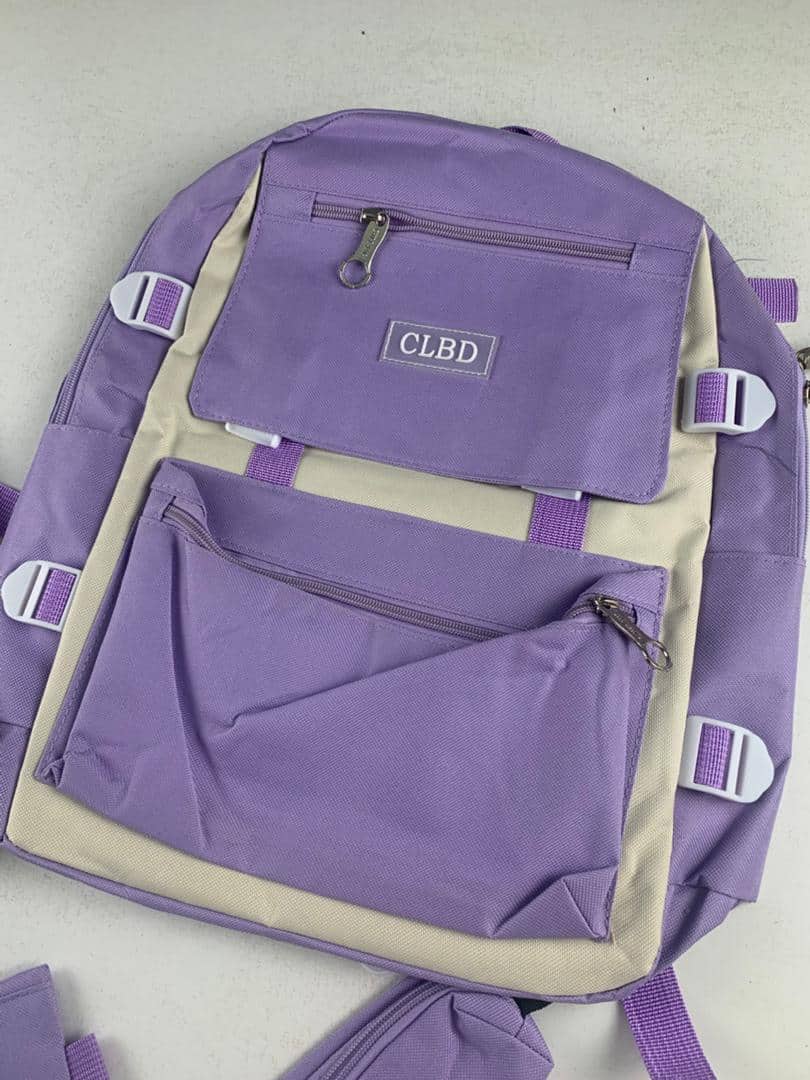 Ensemble de sacs d’école Kawai pour adolescents 4Pcs CLBD V1 Mauve – محفظة 4 قطع كاواي بنفسجي - Sac à dos et Mode - صورة 6