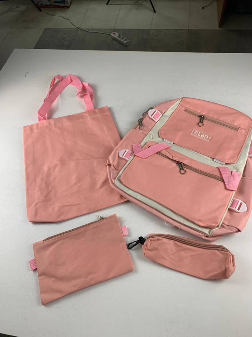 Ensemble de sacs d’école Kawai pour adolescents 4Pcs CLBD V1 Rose – محفظة 4 قطع كاواي وردي - Sac à dos et Mode - صورة 6