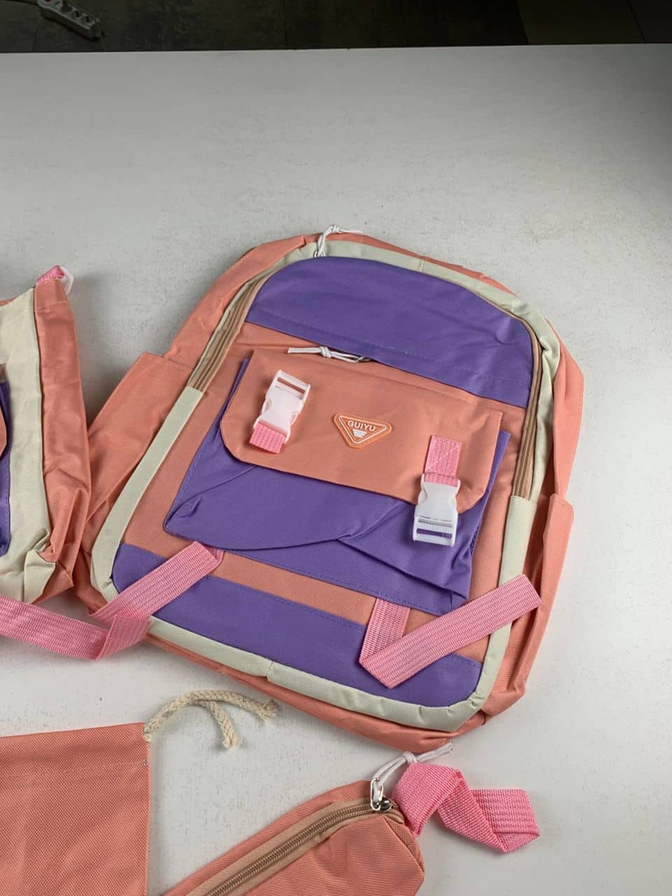 Ensemble de sacs d’école Kawai pour adolescents 5Pcs Guiyu V1 Rose – محفظة 5 قطع كاواي وردي - Sac à dos et Mode - صورة 8