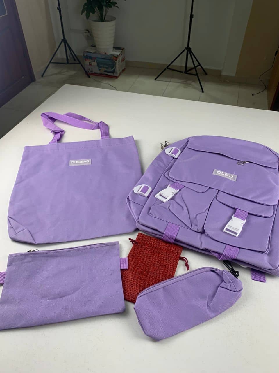 Ensemble de sacs d’école Kawai pour adolescents 5Pcs CLBD V2 Mauve – محفظة 5 قطع كاواي بنفسجي - Sac à dos et Mode - صورة 4