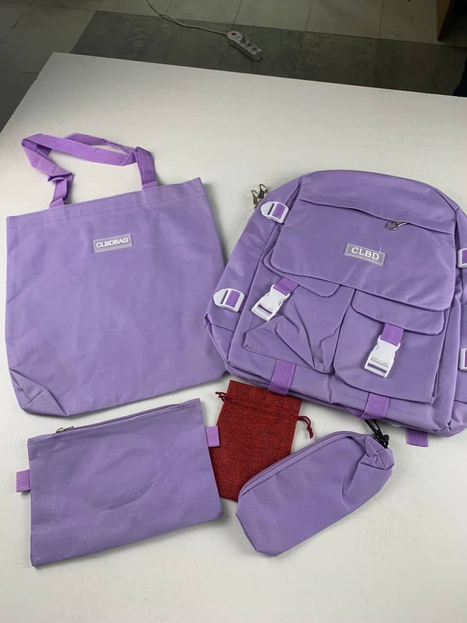 Ensemble de sacs d’école Kawai pour adolescents 5Pcs CLBD V2 Mauve – محفظة 5 قطع كاواي بنفسجي - Sac à dos et Mode - صورة 5
