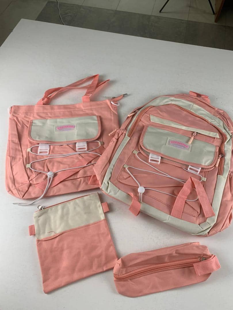 Ensemble de sacs d’école Kawai pour adolescents 4Pcs GUORANCHAO Rose – محفظة 4 قطع كاواي وردي - Sac à dos et Mode - صورة 5