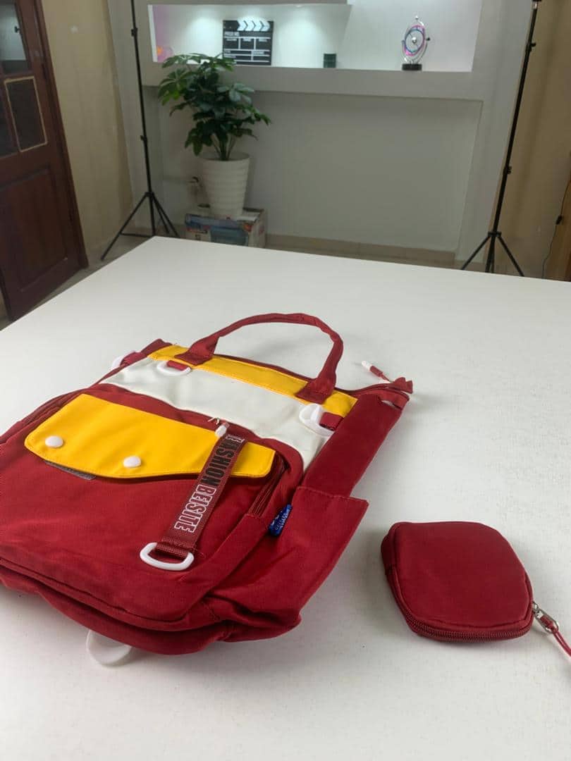 Ensemble de sacs d’école Kawai pour Enfants 2Pcs Avec Pochette Rouge – محفظة 2 قطع كاواي مع محفظة صغيرة أحمر - Sac à dos et Mode - صورة 3