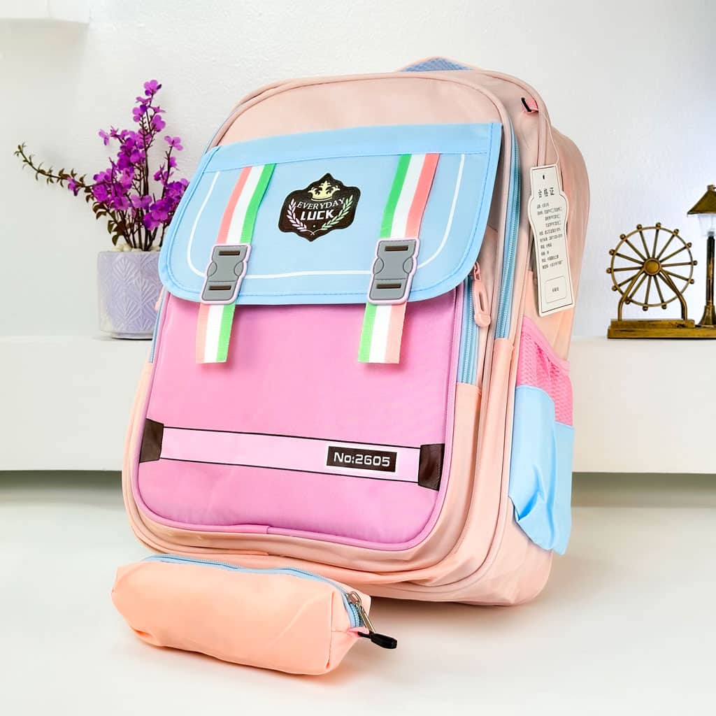 Sac à Dos pour Enfants avec Trousse Assortie 2605 Rose – حقيبة ظهر مدرسية للأطفال مع مقلمة وردي - Sac à dos et Mode - صورة 5