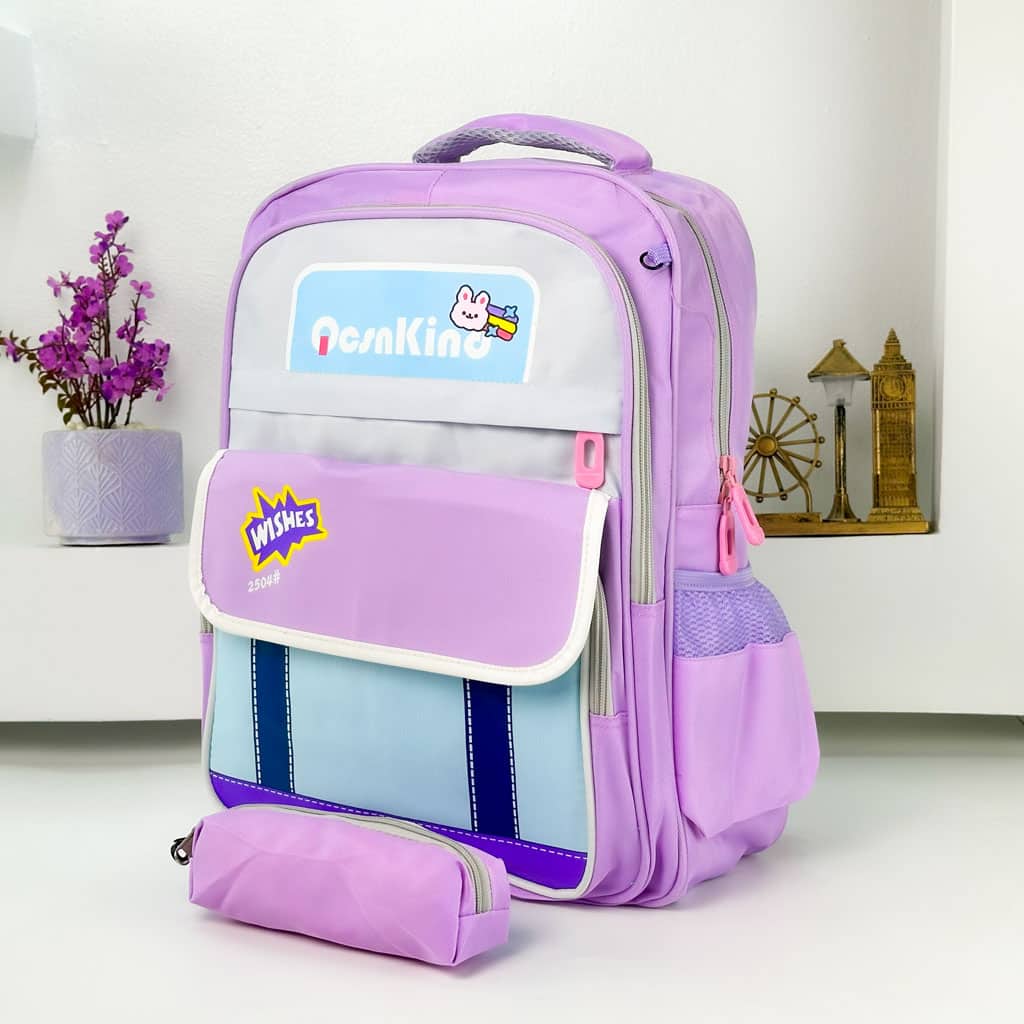 Sac à Dos pour Enfants avec Trousse Assortie 2504 Mauve – حقيبة ظهر مدرسية للأطفال مع مقلمة بنفسجي - Sac à dos et Mode - صورة 5