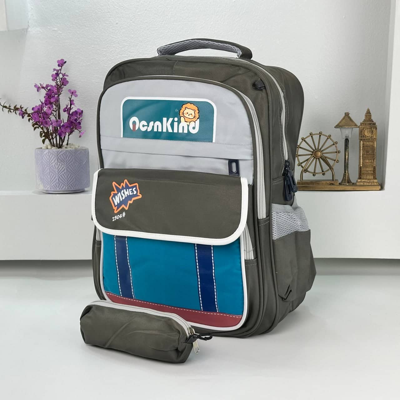 Sac à Dos pour Enfants avec Trousse Assortie 2504 Vert – حقيبة ظهر مدرسية للأطفال مع مقلمة أخضر - Sac à dos et Mode - صورة 4