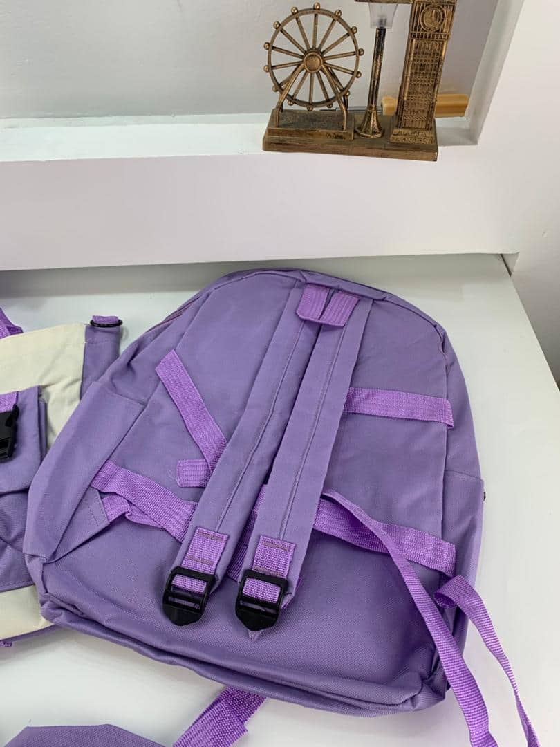Ensemble de sacs d’école Kawai pour adolescents 4Pcs HAOLIDA V2 Mauve – محفظة 4 قطع كاواي بنفسجي - Sac à dos et Mode - صورة 6