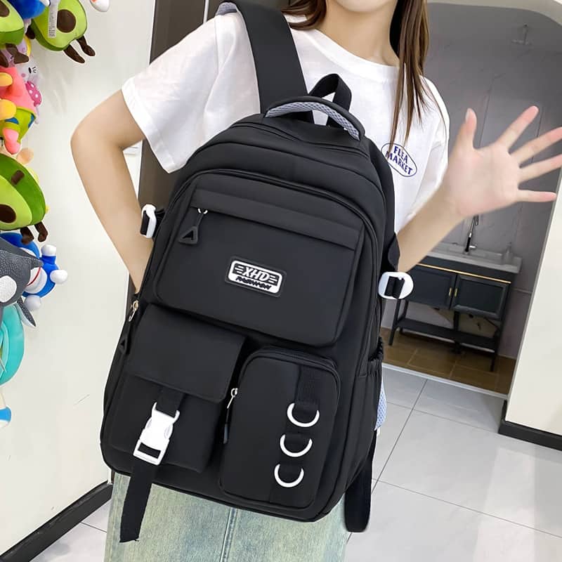 Sacs à dos d’école Style Décontracté XHD Noir – حقيبة ظهر مدرسية أسود - Sac à dos et Mode - صورة 3