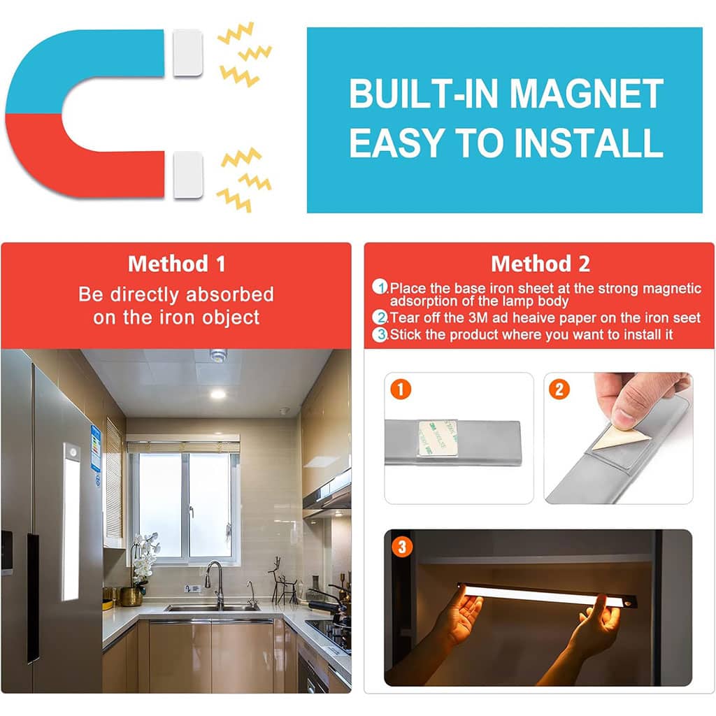 Lampe LED Rechargeable avec Détecteur De Mouvement Intérieur 3 Modes HY-2012 – مصباح مناطق ضيقة بعدة أوضاع - Maison - صورة 5
