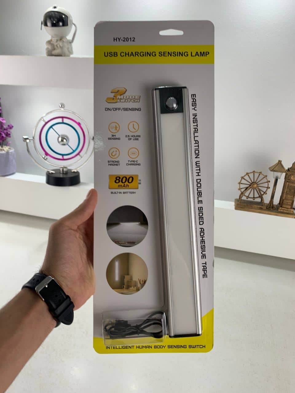 Lampe LED Rechargeable avec Détecteur De Mouvement Intérieur 3 Modes HY-2012 – مصباح مناطق ضيقة بعدة أوضاع - Maison - صورة 9