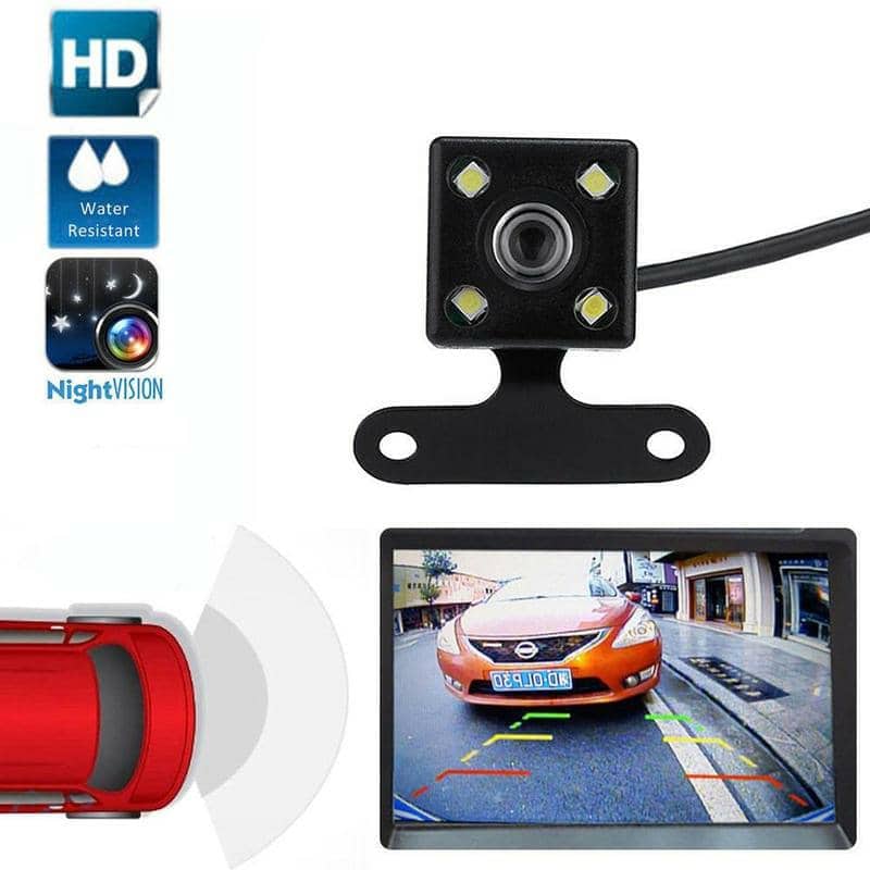 Caméra de recul | Universel | 4 LED | Vision nocturne | Ultrawide | Étanche - Accessoires Auto/Moto - صورة 4
