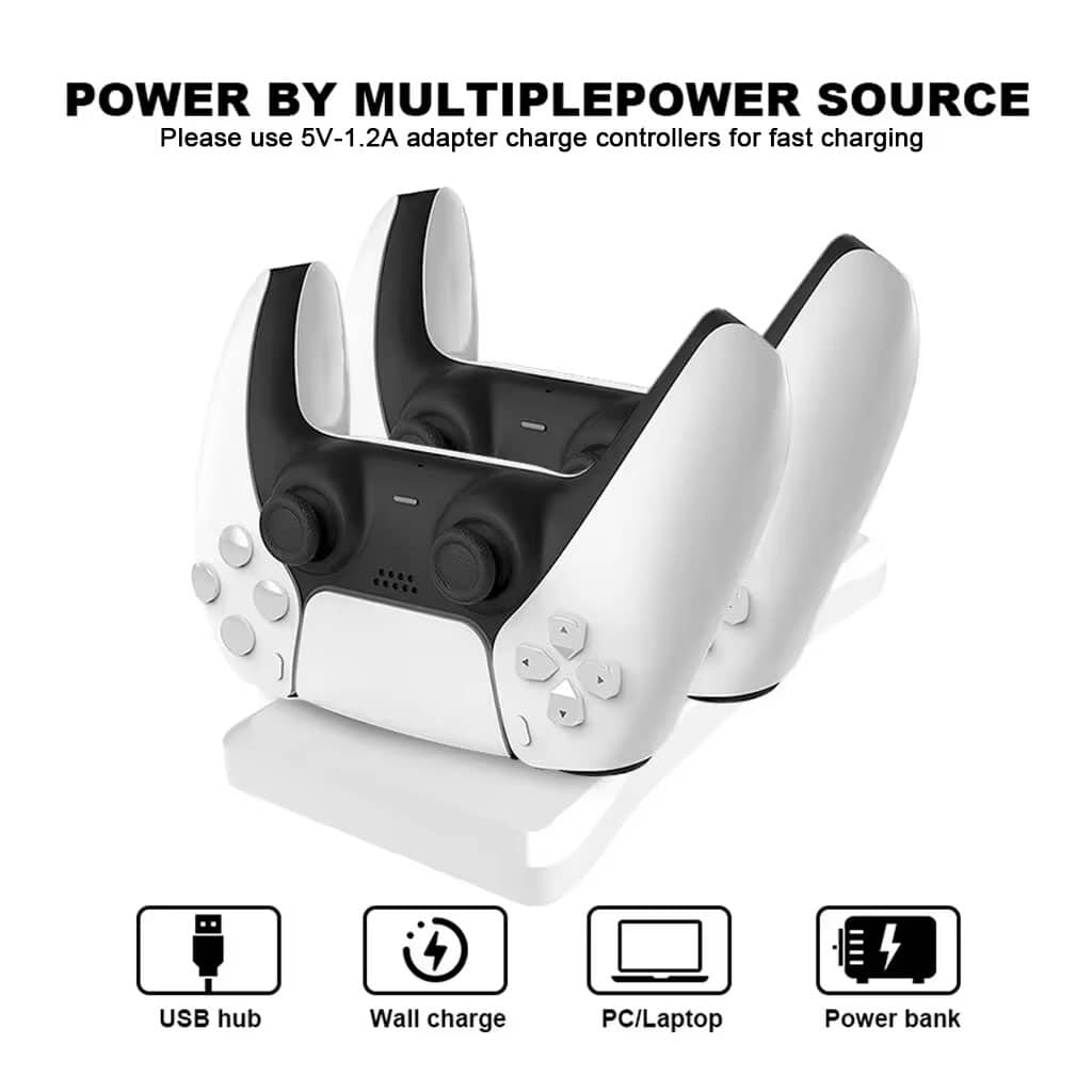 Station de charge sans fil Type C Double Chargeur pour Manette PS5 – شاحن يد التحكم - Jouet & Gaming - صورة 4