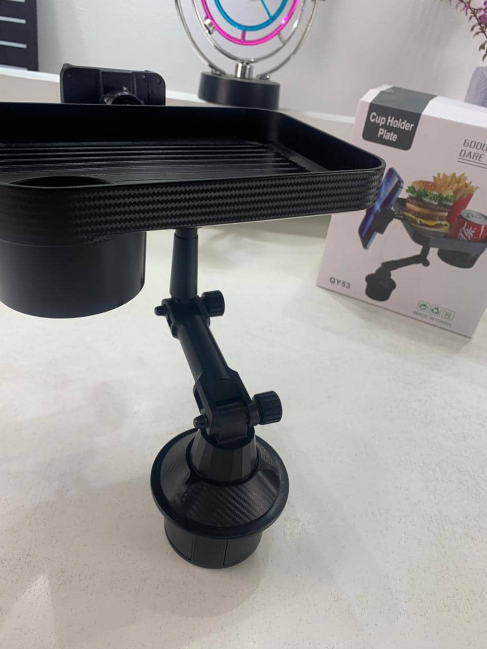 Plateau et Porte-Gobelet avec Support Téléphone pour Voiture – حامل مأكولات ومشروبات مع موضع للهاتف - Accessoires Auto/Moto - صورة 8