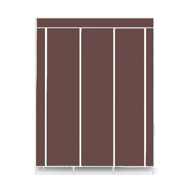 Armoire De Rangement et Penderie 7 Étages Porte Cintres Et Rideau Anti-Poussière - Maison - صورة 5