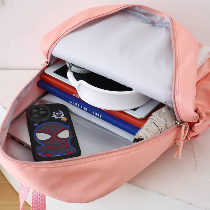 Ensemble de sacs d’école Kawai pour adolescents 3Pcs Ours Rose – محفظة 3 قطع كاواي وردي - Sac à dos et Mode - صورة 2