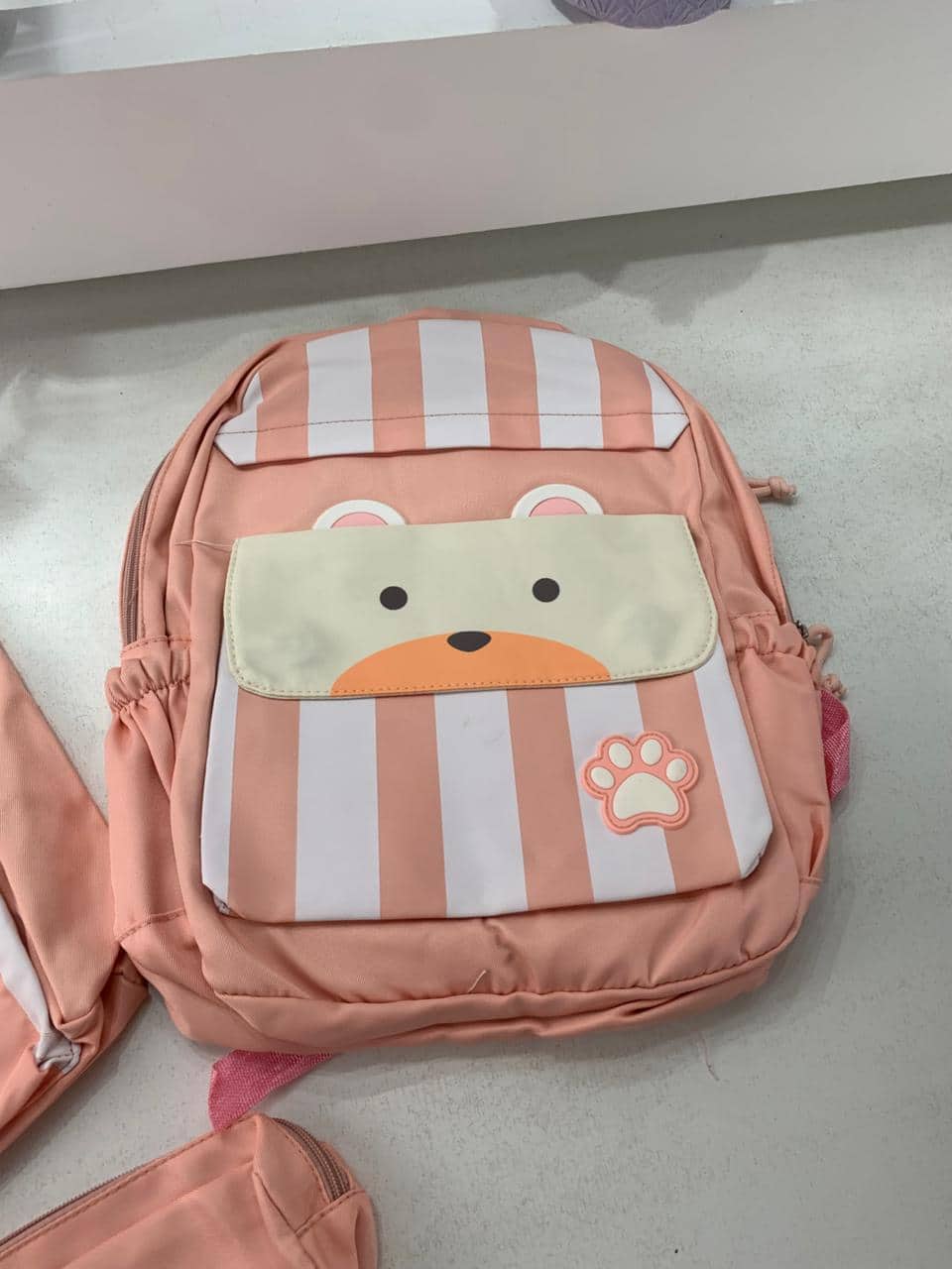 Ensemble de sacs d’école Kawai pour adolescents 3Pcs Ours Rose – محفظة 3 قطع كاواي وردي - Sac à dos et Mode - صورة 6
