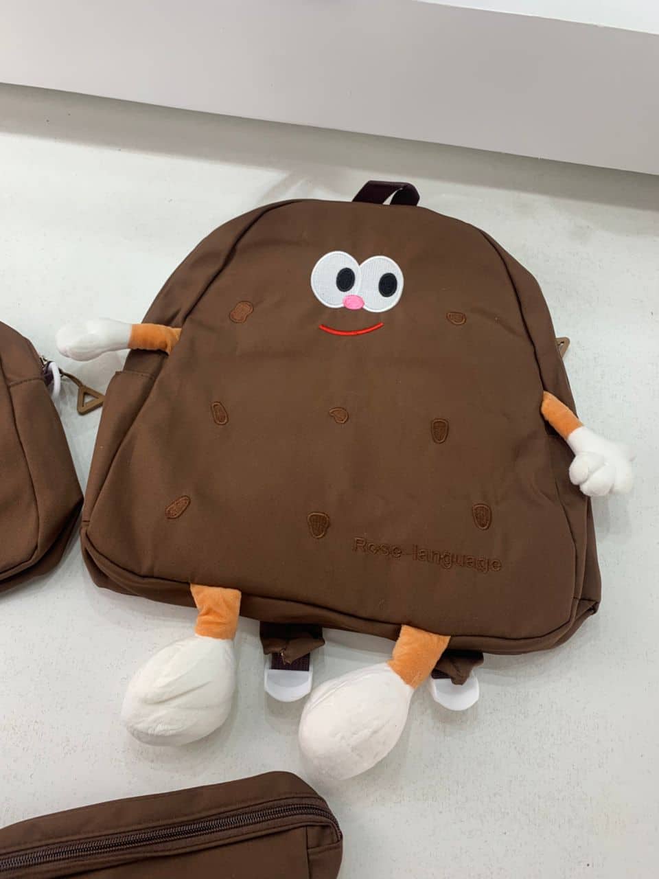 Ensemble de sacs d’école Kawai pour adolescents 3Pcs Language Marron – محفظة 3 قطع كاواي بني - Sac à dos et Mode - صورة 7