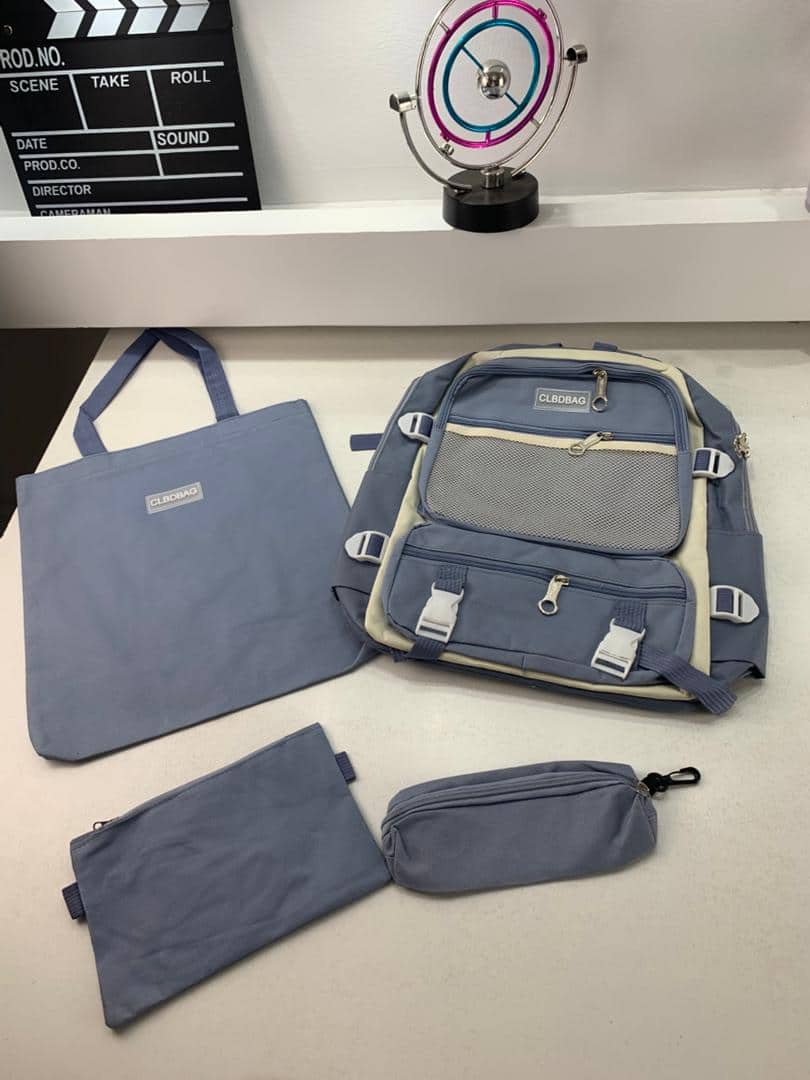 Ensemble de sacs d’école Kawai pour adolescents 4Pcs CLBD V3 Bleu – محفظة 4 قطع كاواي أزرق - Sac à dos et Mode - صورة 5