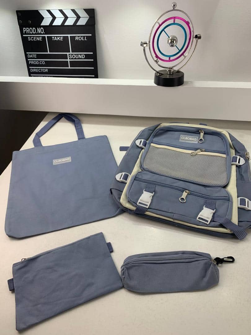 Ensemble de sacs d’école Kawai pour adolescents 4Pcs CLBD V3 Bleu – محفظة 4 قطع كاواي أزرق - Sac à dos et Mode - صورة 6