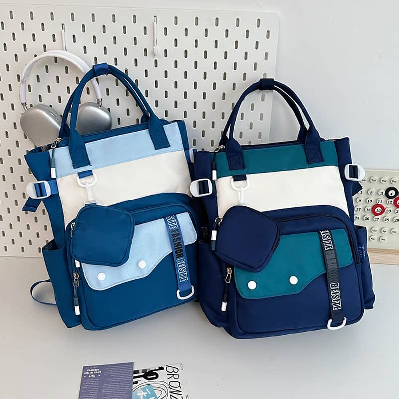 Ensemble de sacs d’école Kawai pour Enfants 2Pcs Avec Pochette Bleu Ciel – محفظة 2 قطع كاواي مع محفظة صغيرة أزرق فاتح - Sac à dos et Mode - صورة 2