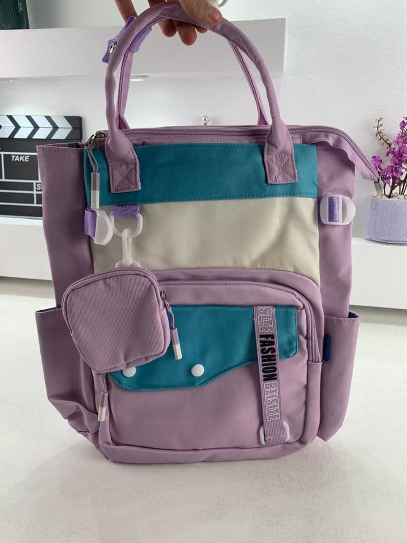 Ensemble de sacs d’école Kawai pour Enfants 2Pcs Avec Pochette Rose – محفظة 2 قطع كاواي مع محفظة صغيرة وردي - Sac à dos et Mode - صورة 4