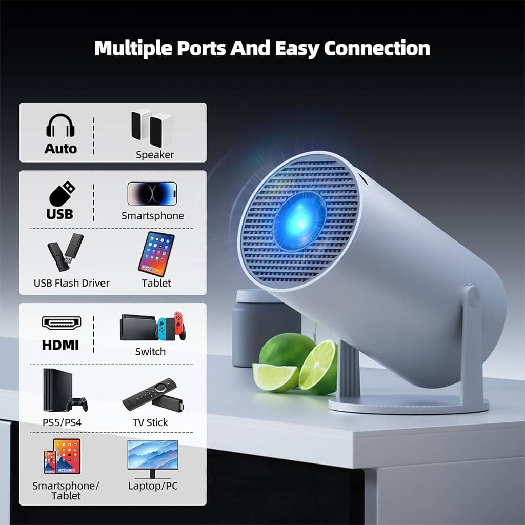 Projecteur de Jeux Intelligent a Haute Résolution avec Deux Manettes – مشغل ألعاب وجهاز عرض على الحائط - Électronique - صورة 3