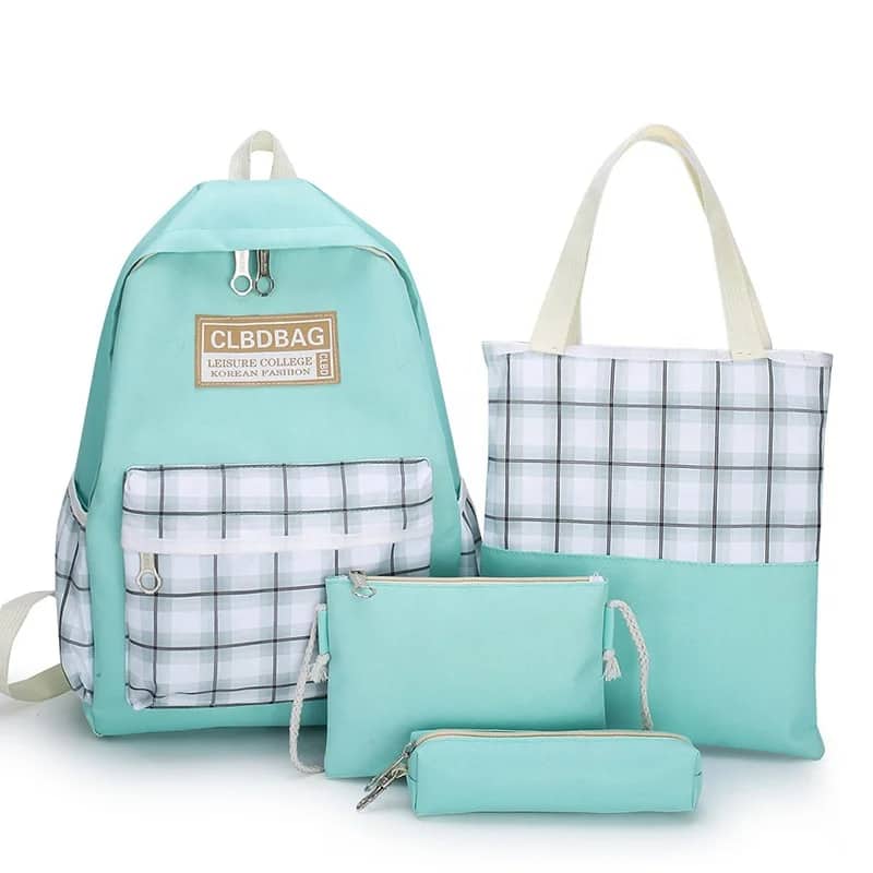 Ensemble de sacs d’école Kawai pour adolescents 4Pcs CLBD V4 Vert – محفظة 4 قطع كاواي أخضر - Sac à dos et Mode - صورة 4