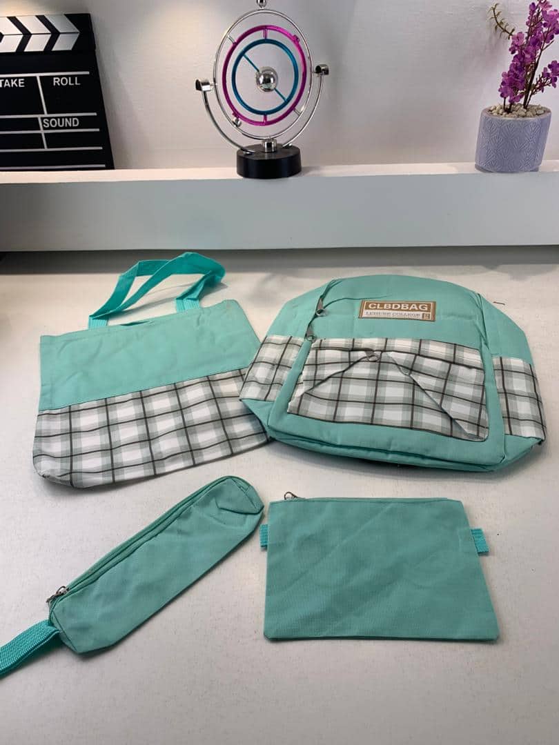 Ensemble de sacs d’école Kawai pour adolescents 4Pcs CLBD V4 Vert – محفظة 4 قطع كاواي أخضر - Sac à dos et Mode - صورة 5