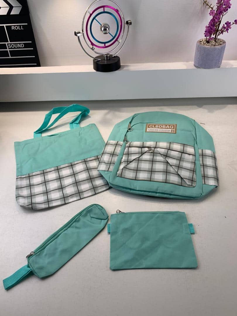 Ensemble de sacs d’école Kawai pour adolescents 4Pcs CLBD V4 Vert – محفظة 4 قطع كاواي أخضر - Sac à dos et Mode - صورة 6