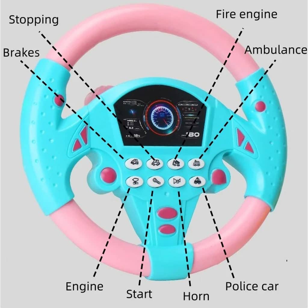 Jouet volant de conduite simulé avec lumière et musique – لعبة مقود السيارة للأطفال - Jouet & Gaming - صورة 6