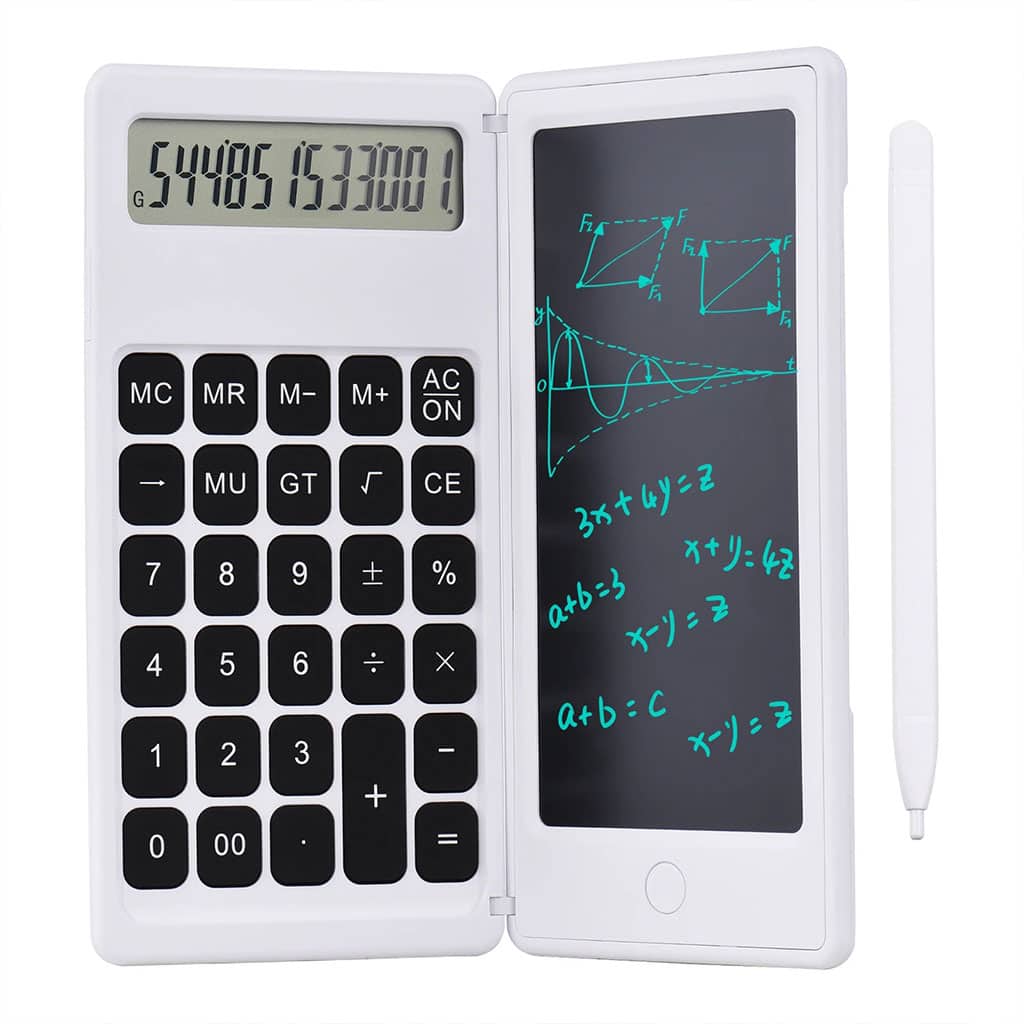 Calculatrice pliable et numérique avec tablette d’écriture LCD 6 pouces – آلة حاسبة ولوحة كتابة 2في1 - Électronique - صورة 3