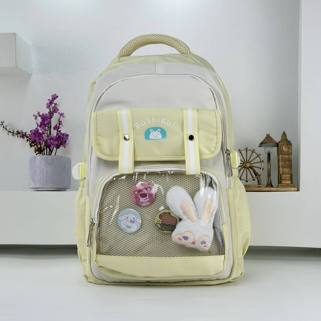 Sac à Dos Scolaire pour Enfants Style Kawaii BoShiKai Jaune – حقيبة ظهر مدرسية للأطفال أصفر - Sac à dos et Mode - صورة 3