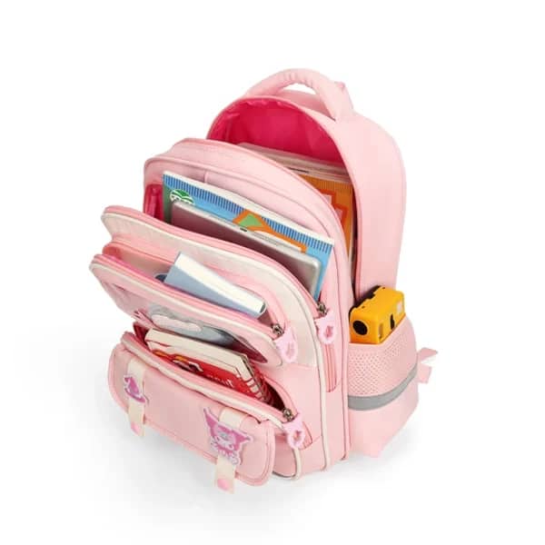 Sac à Dos Enfant Ludique avec Plusieurs Compartiment et un Peluche LM-5122 Rose – حقيبة ظهر للأطفال وردي - Sac à dos et Mode - صورة 4