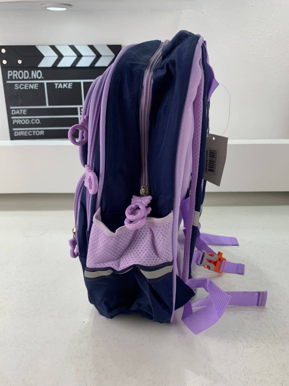 Sac à Dos Enfant Ludique avec Plusieurs Compartiment et un Peluche LM-5122 Bleu Nuit et Mauve – حقيبة ظهر للأطفال أزرق ليلي وبنفسجي - Sac à dos et Mode - صورة 5