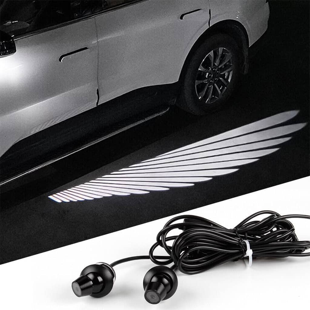 Projecteur LED en forme d’ailes d’ange pour rétroviseur latéral de voiture – أضواء خارجية للسيارة على شكل أجنحة - Accessoires Auto/Moto - صورة 3