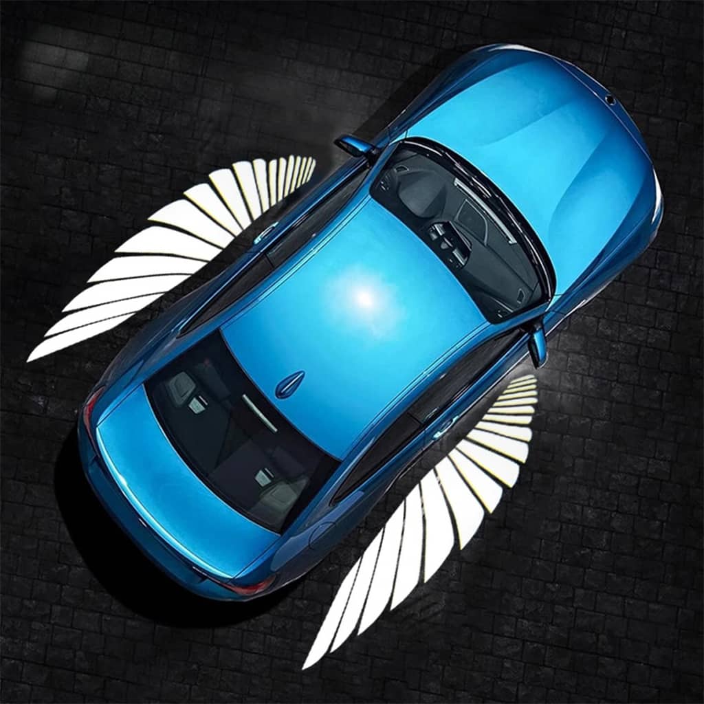 Projecteur LED en forme d’ailes d’ange pour rétroviseur latéral de voiture – أضواء خارجية للسيارة على شكل أجنحة - Accessoires Auto/Moto - صورة 6