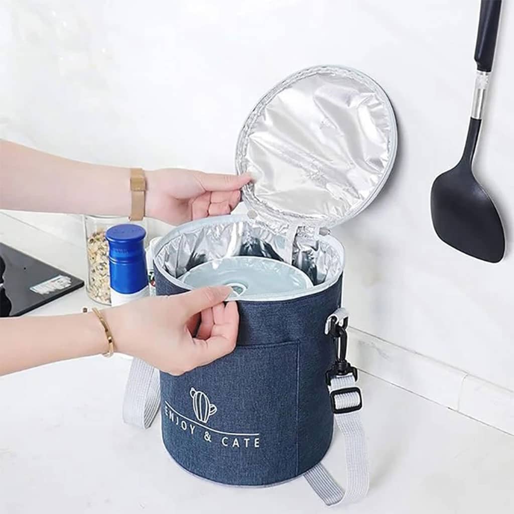Sac à déjeuner isotherme portable avec bandoulière – حقيبة حفظ الطعام حافظة للحرارة - Maison - صورة 6