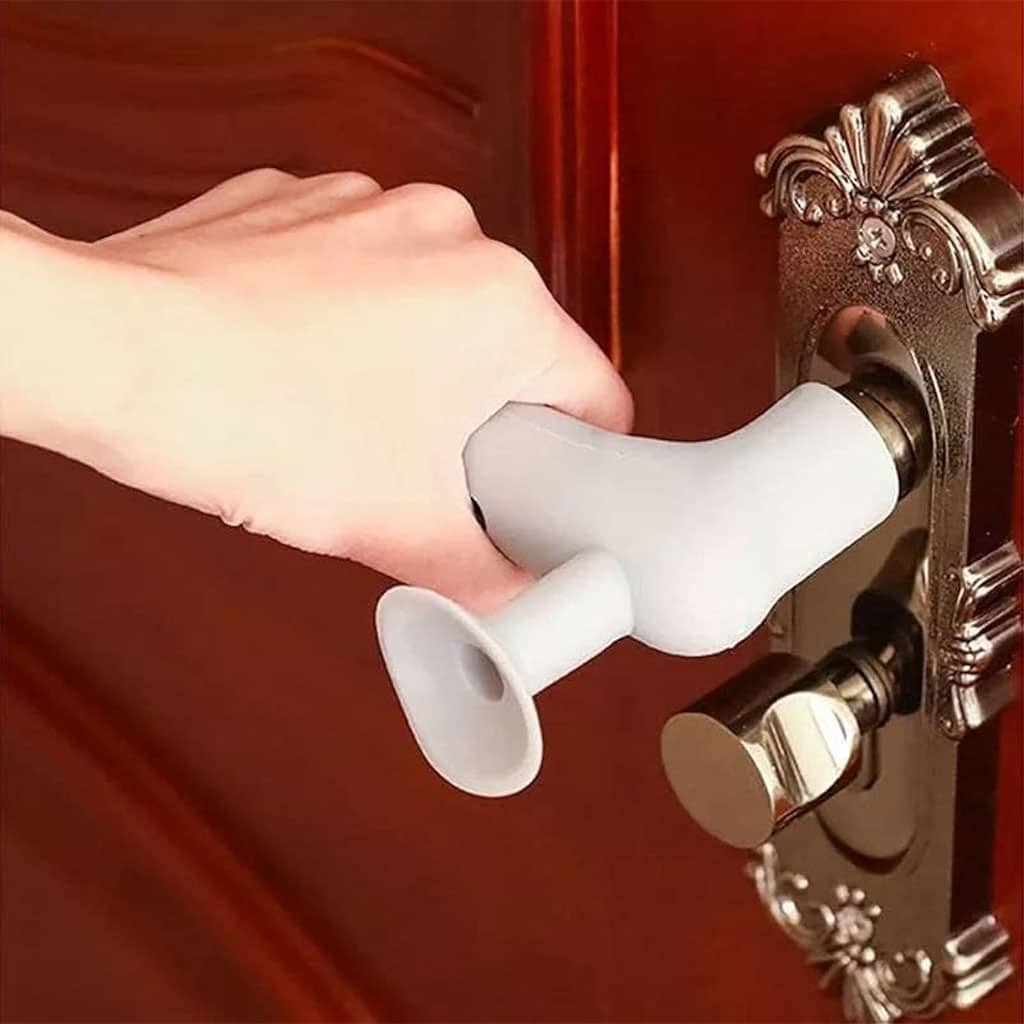 Poignée de porte en silicone avec ventouse pour absorber le choc 1Pcs – مقبض من سيليكون لحماية الحائط - Maison - صورة 2