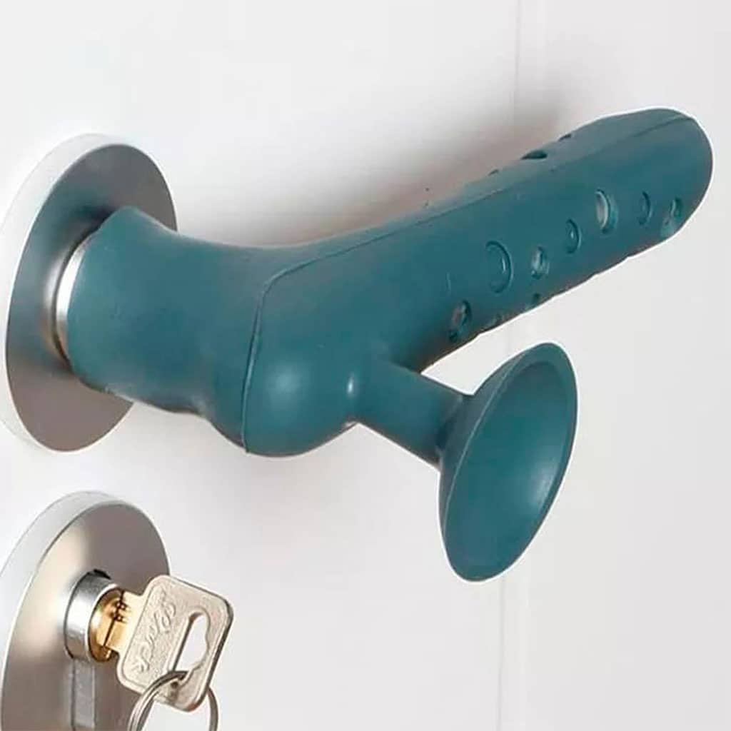 Poignée de porte en silicone avec ventouse pour absorber le choc 1Pcs – مقبض من سيليكون لحماية الحائط - Maison - صورة 3